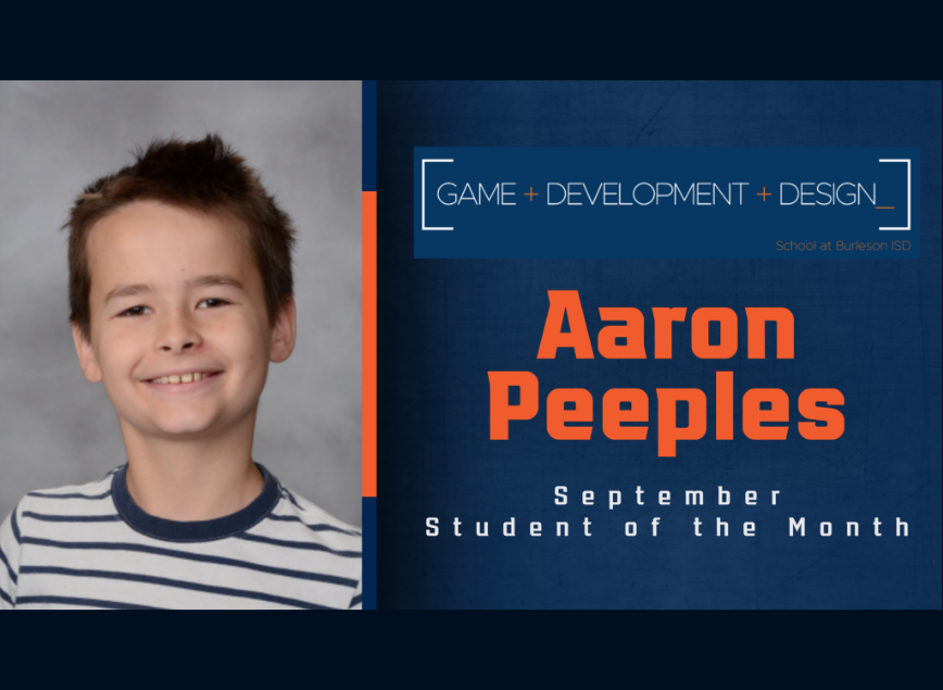  September Student of the Month Aaron Peeples
